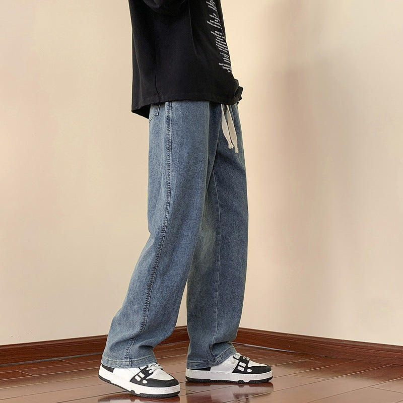 Herren lässige Denim-Hose mit bequemem Schnitt und elastischem Bund Heidi-Mode