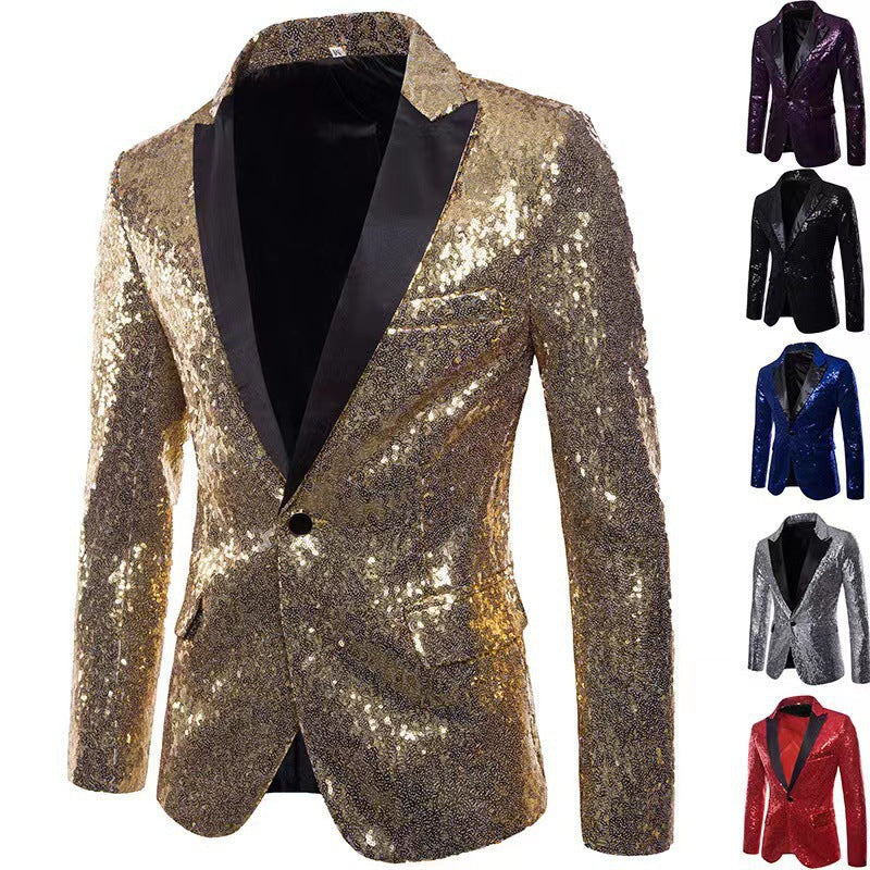 Herren schimmernder Pailletten Blazer Heidi-Mode
