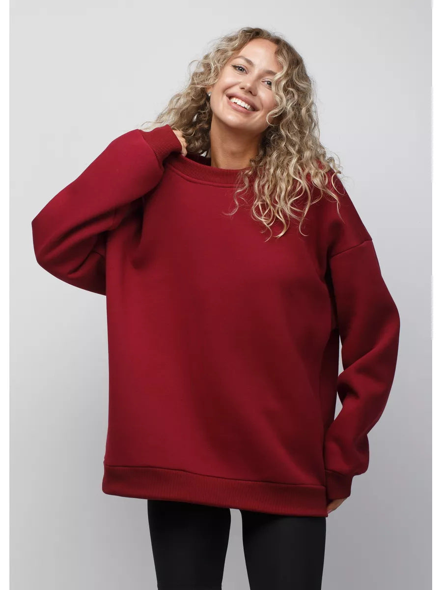 Damen lässiges Over-Sized Sweatshirt mit Oversized-Schnitt und weichen Baumwollmaterialien Heidi-Mode