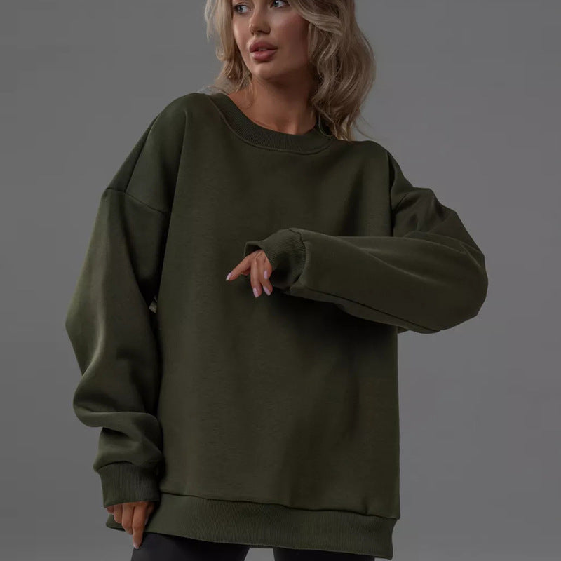 Damen lässiges Over-Sized Sweatshirt mit Oversized-Schnitt und weichen Baumwollmaterialien Heidi-Mode