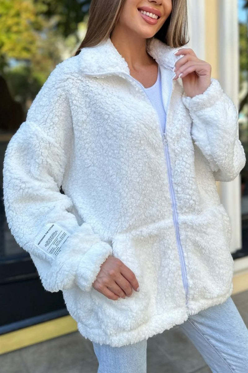 Damen Fleecejacke mit weichem Innenfutter und hoher Kragen Heidi-Mode