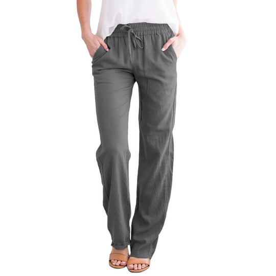 Damen Weite Hose mit elastischem Bund und praktischen Seitentaschen Heidi-Mode