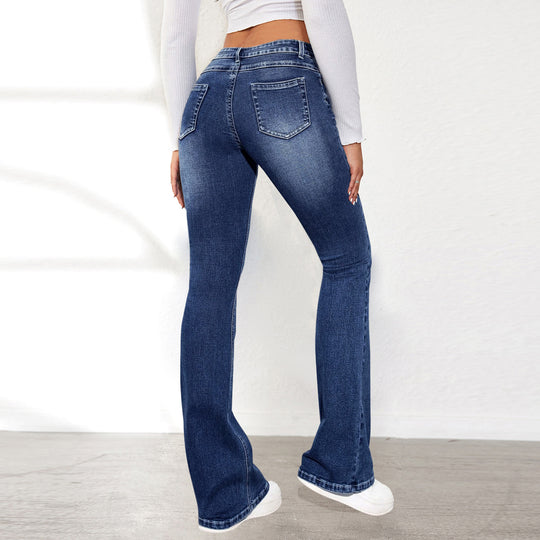 Damen Flared Jeans mit hohem Bund und weichem Denim Heidi-Mode