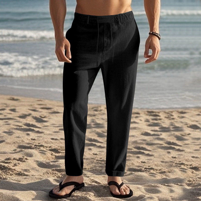 Herren Bequeme Strandhose mit elastischem Bund und praktischen Seitentaschen Heidi-Mode