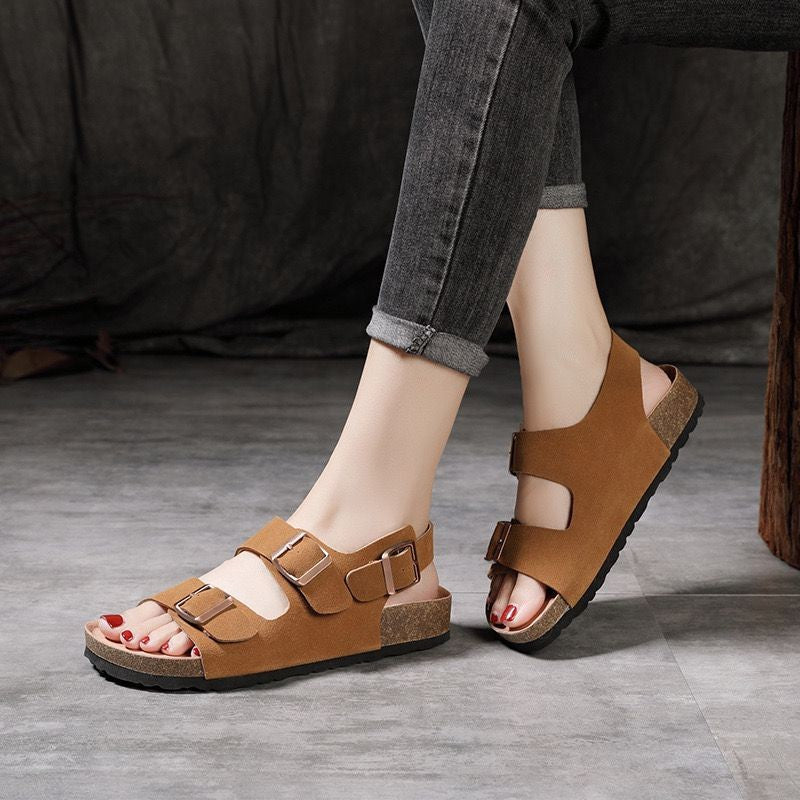 Damen Marken-Sandalen mit verstellbaren Schnallen und anatomischem Fußbett Heidi-Mode