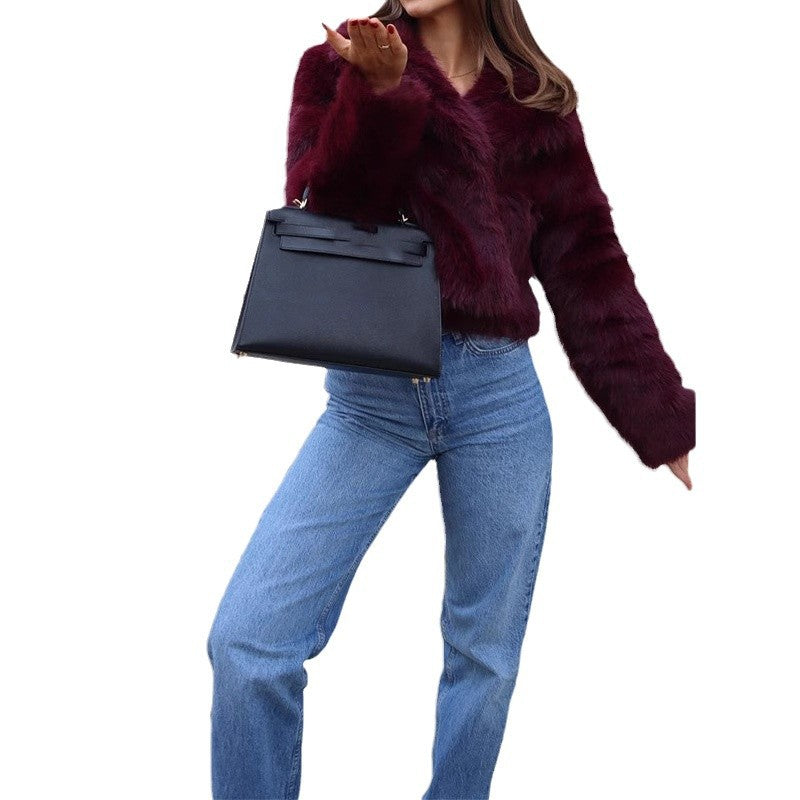 Damen Kunstpelzjacke im eleganten Oversized-Stil Heidi-Mode
