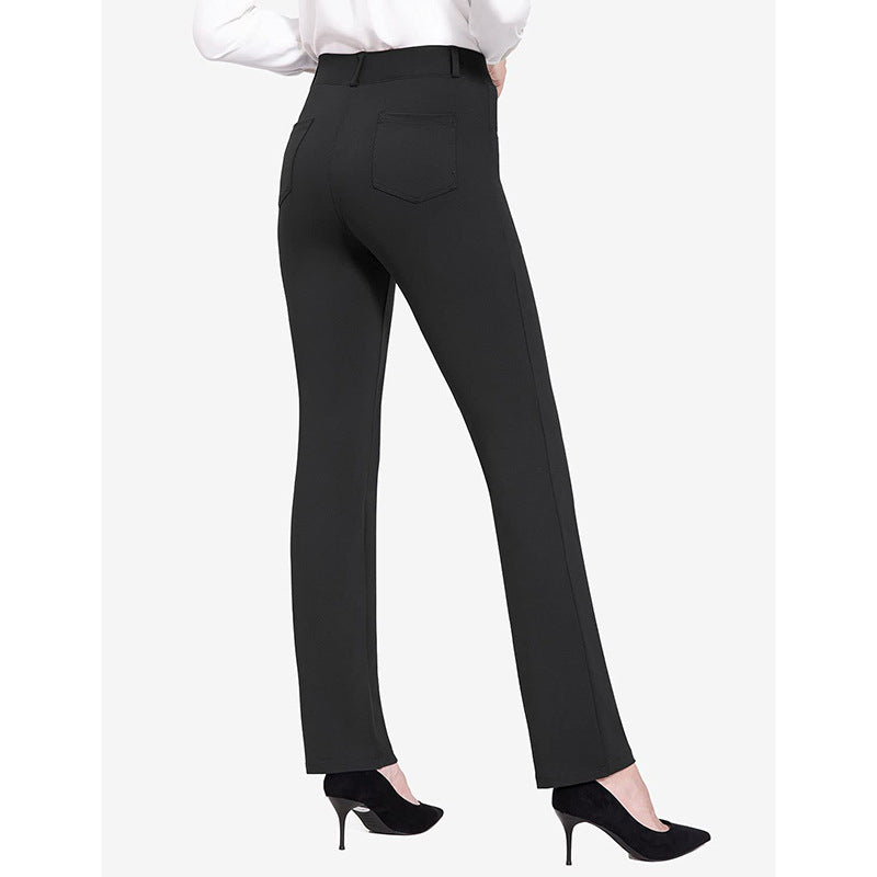 Damen Elegante figurbetonte Stretchhose mit hohen Taschen Heidi-Mode
