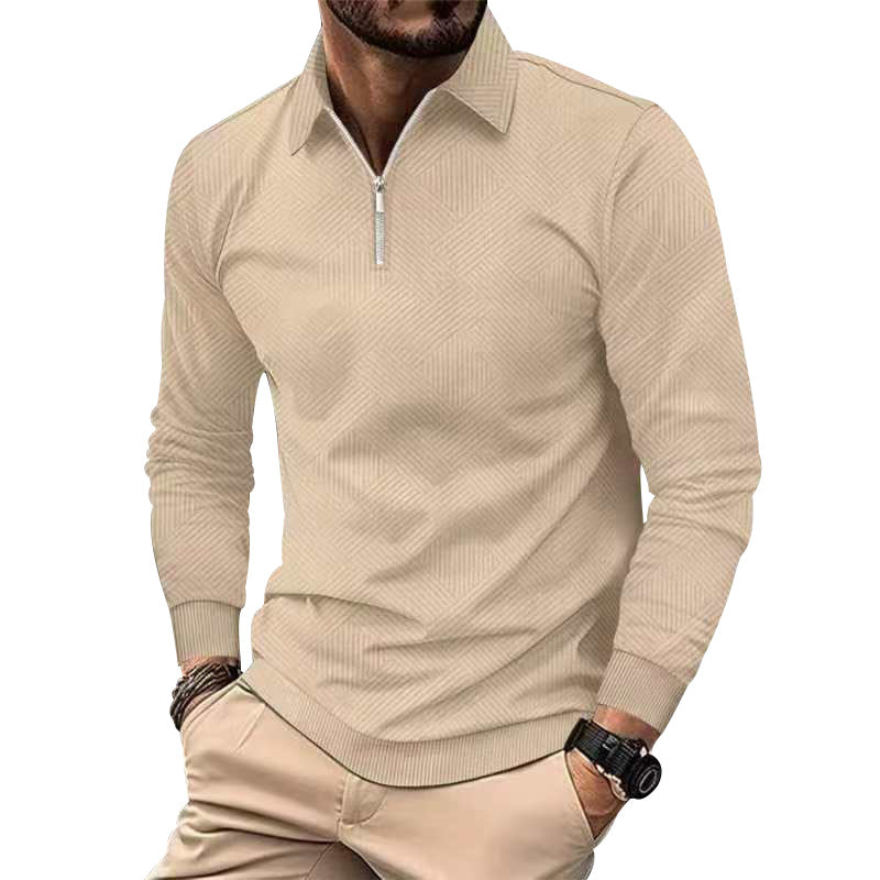 Herren hochwertiger Strickpullover mit Stehkragen und modischem Reißverschluss Heidi-Mode