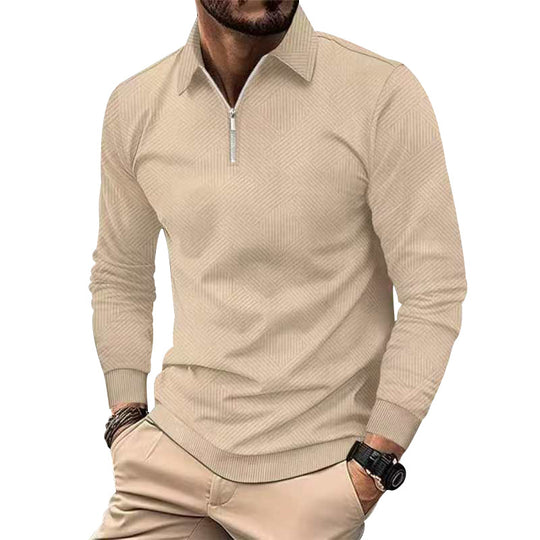 Herren hochwertiger Strickpullover mit Stehkragen und modischem Reißverschluss Heidi-Mode