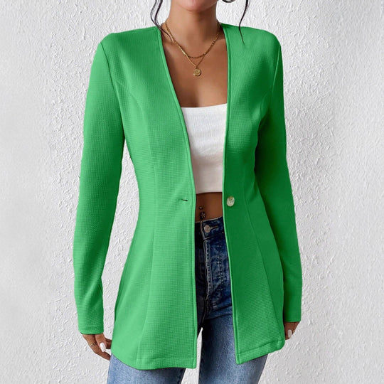 Damen elegante Blazerjacke mit asymmetrischem Schnitt Heidi-Mode