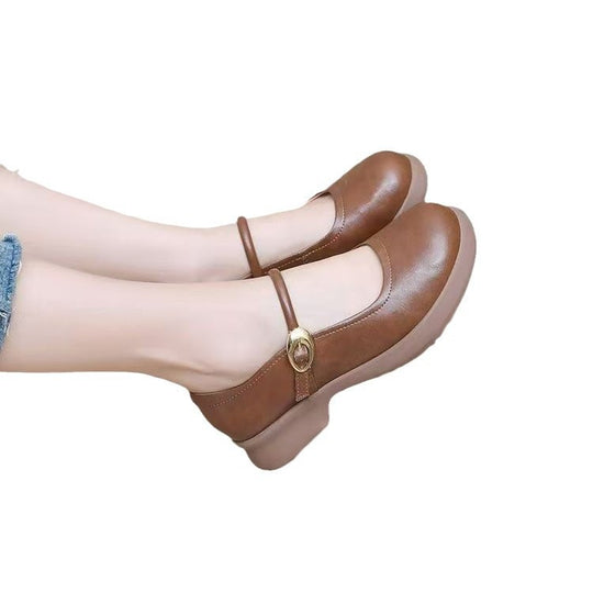 Damen Mary Jane Ballerinas mit elegantem Riemen und bequemem Fußbett Heidi-Mode