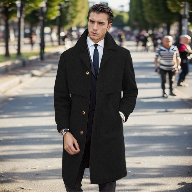 Herren urbaner Wollmantel mit asymmetrischem Schnitt Heidi-Mode