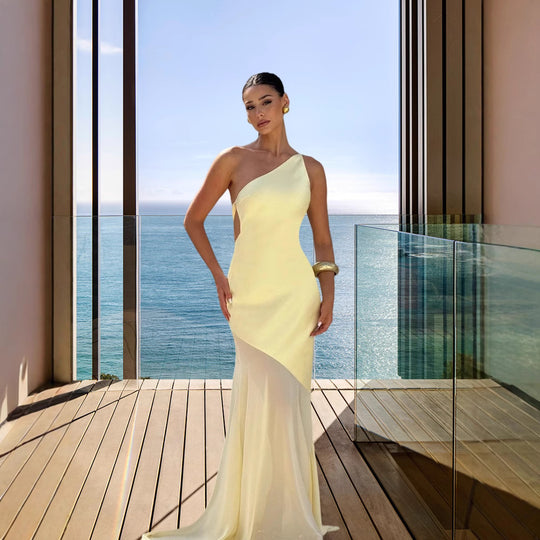 Damen asymmetrisches Abendkleid Heidi-Mode