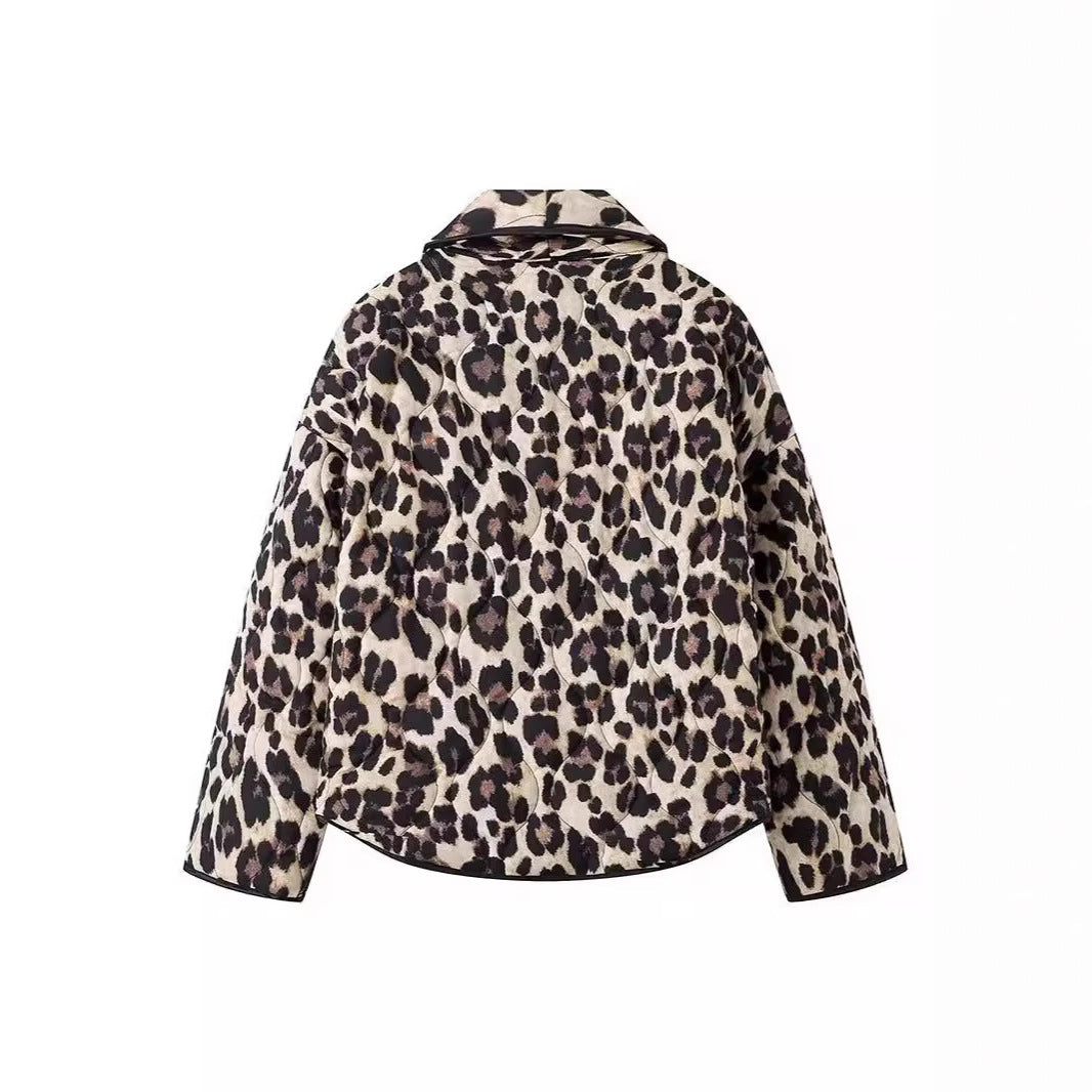 Damen Steppjacke im eleganten Leopardenmuster Heidi-Mode