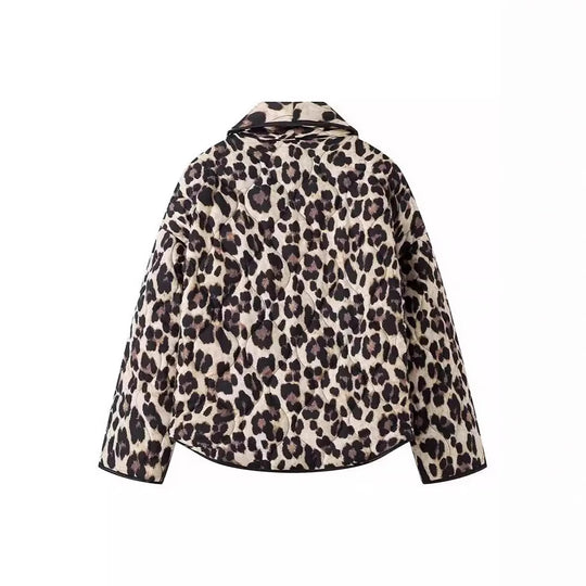 Damen Steppjacke im eleganten Leopardenmuster Heidi-Mode