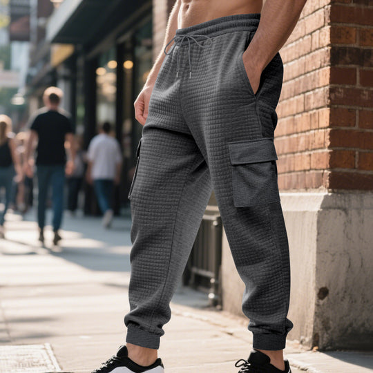 Herren Cargo-Jogginghose mit elastischem Bund und zahlreichen Taschen Heidi-Mode