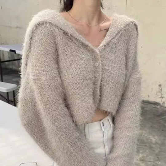 Damen lässiger Pullover mit tiefem V-Ausschnitt und strukturiertem Maschenmuster Heidi-Mode