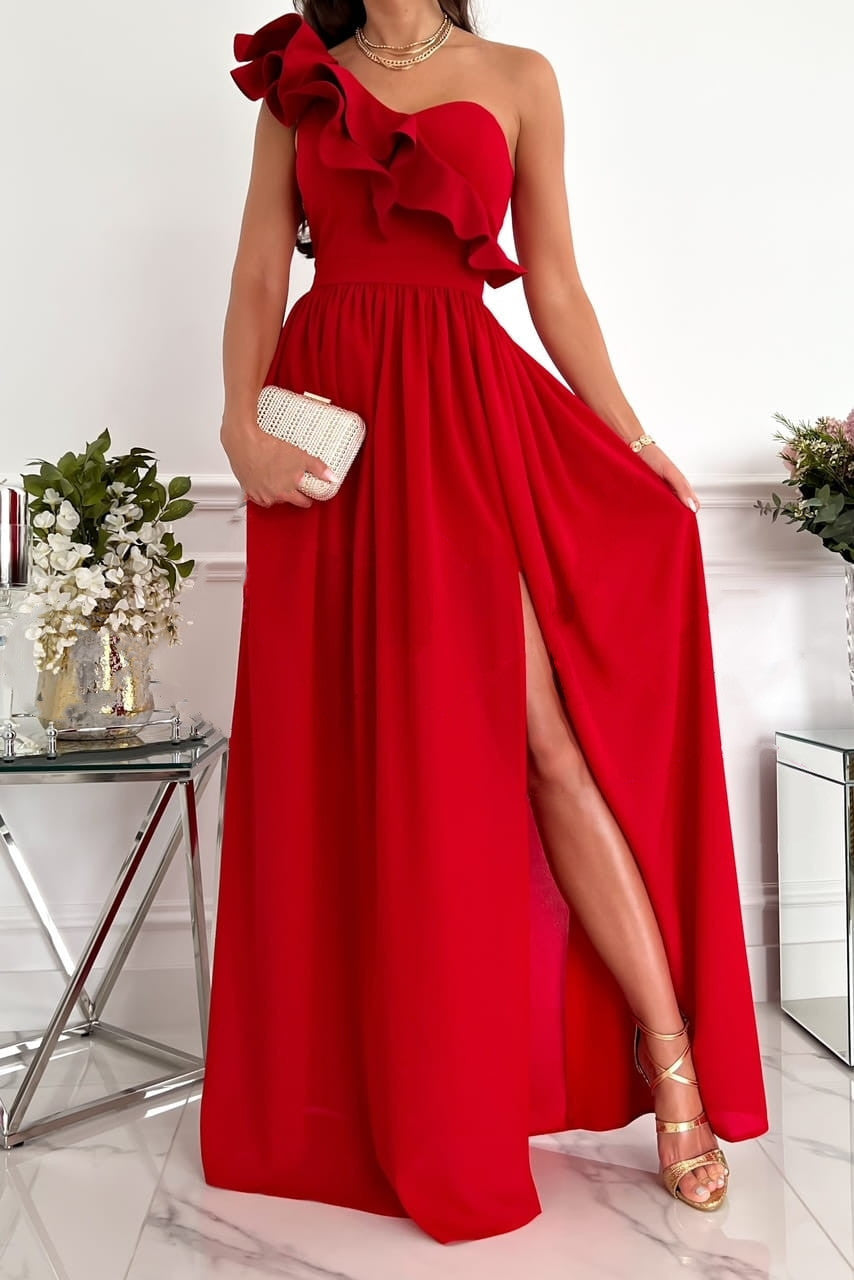 Heidi-Mode | Off The Shoulder Maxikleid mit Rüschentop