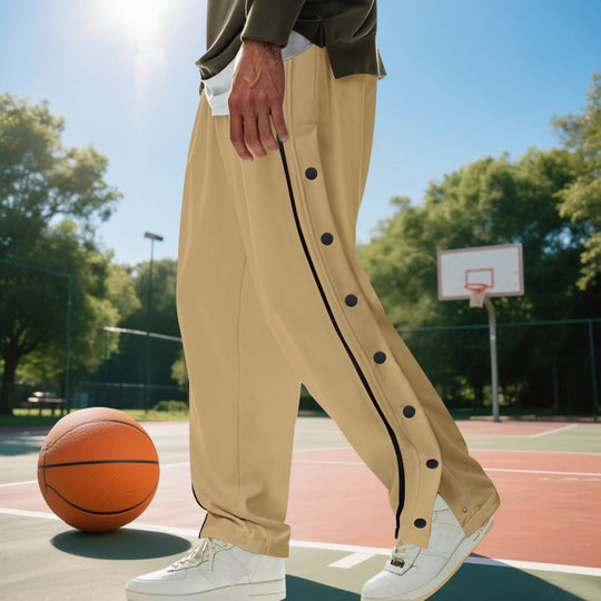 Herren Sportliche Jogginghose mit seitlichen Druckknöpfen und elastischem Bund Heidi-Mode