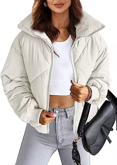 Damen Wärmeisolierte Steppjacke mit hohem Kragen und elastischen Bündchen Heidi-Mode