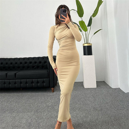 Damen figurbetontes Langarmkleid Heidi-Mode
