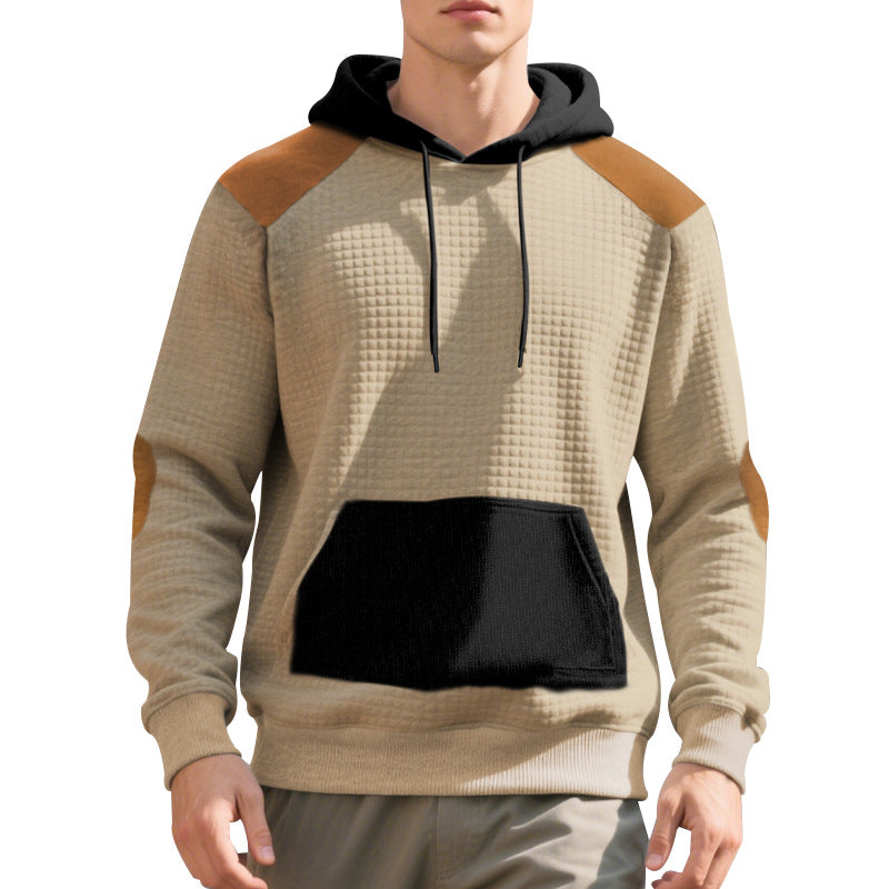 Herren Hoodie mit strukturiertem Stoff und kontrastierenden Details Heidi-Mode