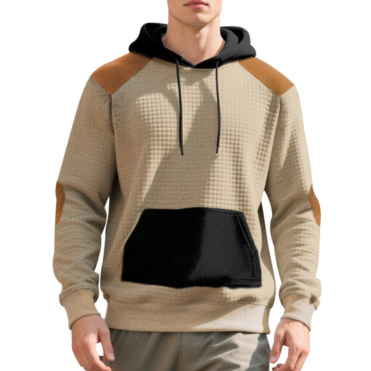 Herren Hoodie mit strukturiertem Stoff und kontrastierenden Details Heidi-Mode