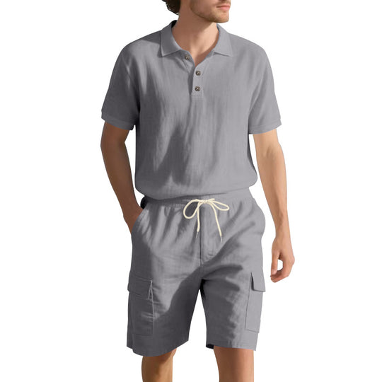 Herren Freizeit-Set mit atmungsaktivem Polo-Shirt und komfortablen Shorts Heidi-Mode