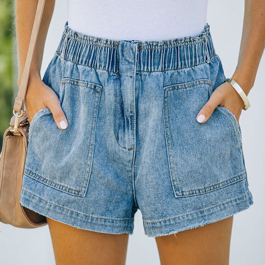 Heidi-Mode | Damen Denim Cargo Style Shorts Sommer