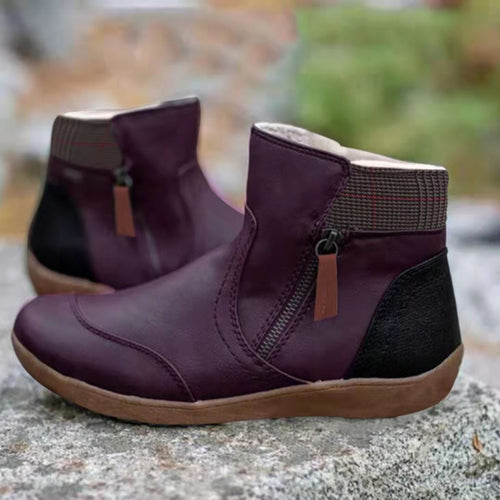Damen Komfortable Stiefeletten mit modischem Reißverschluss und ergonomischer Sohle Heidi-Mode