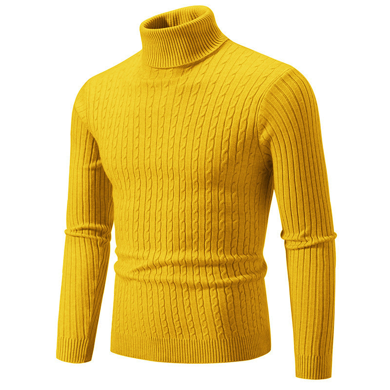 Herren Rollkragenpullover mit strukturiertem Kabelstrickdesign Heidi-Mode
