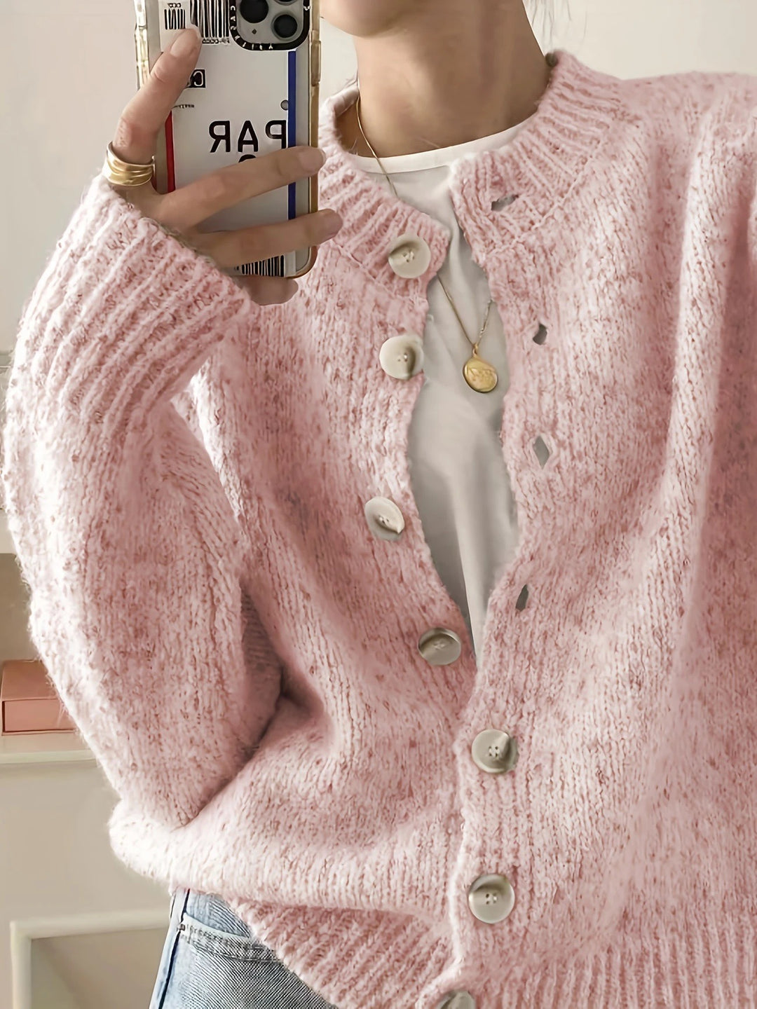 Damen Kuschelige Strickjacke Heidi-Mode