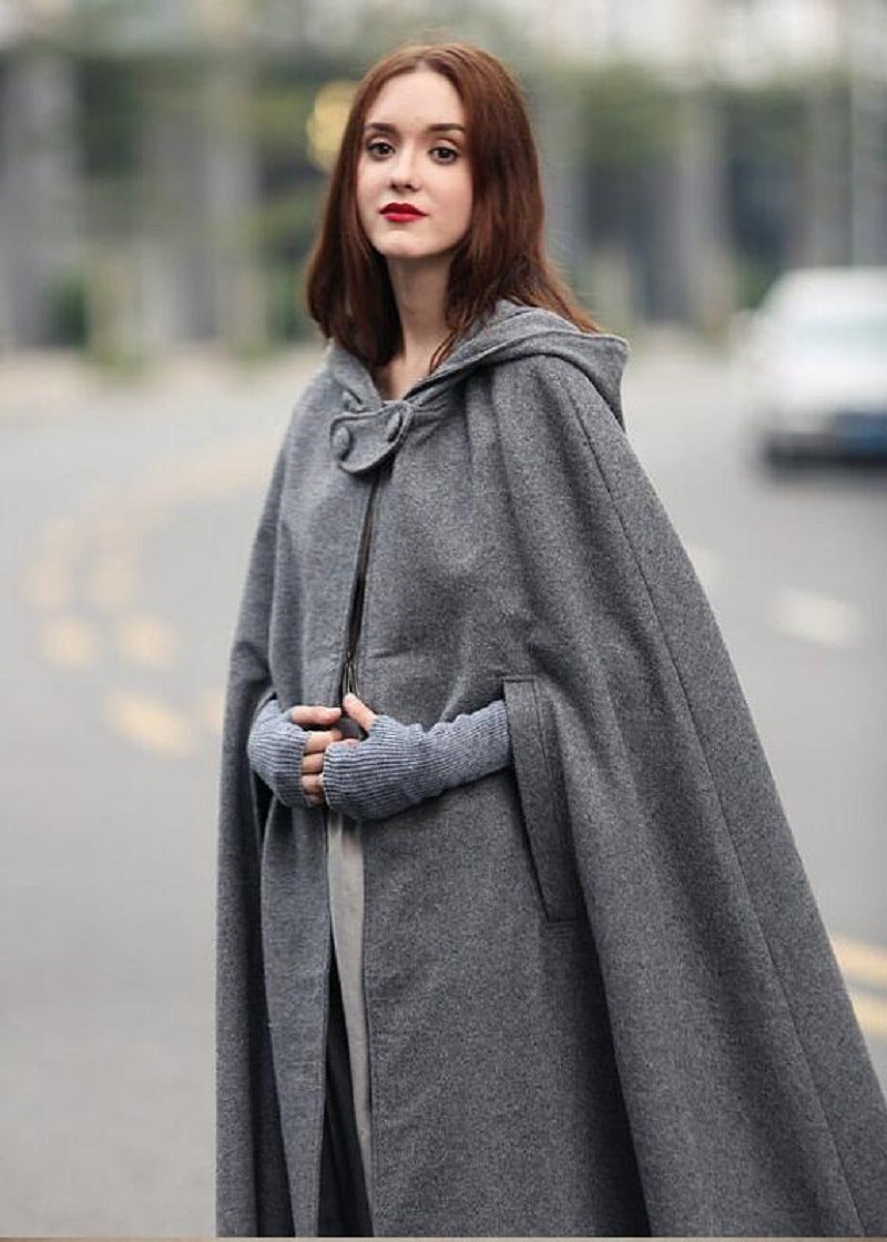 Damen elegante Kapuzenumhangjacke Heidi-Mode