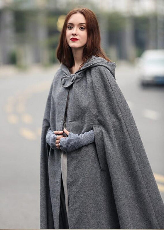 Damen elegante Kapuzenumhangjacke Heidi-Mode