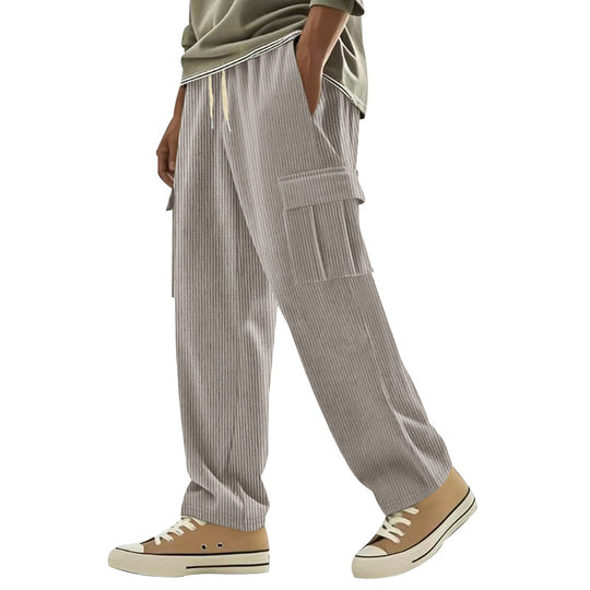 Herren Cargo-Hose mit gestreiftem Design und praktischen Seitentaschen Heidi-Mode