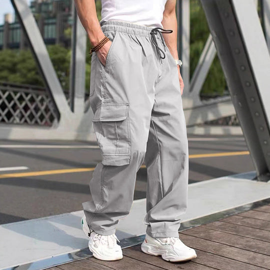 Herren moderne Cargohose mit elastischem Bund und multifunktionalen Taschen Heidi-Mode