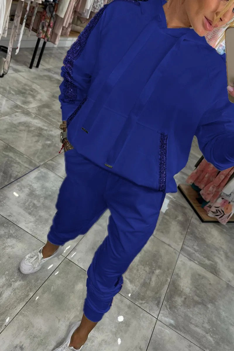 Damen Lässiges Sweat-Outfit mit dekorativem Kordeldetail Heidi-Mode