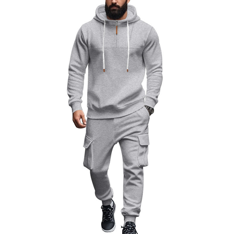 Herren Kapuzen-Sportanzug mit modernem Schnitt und praktischen Taschen Heidi-Mode