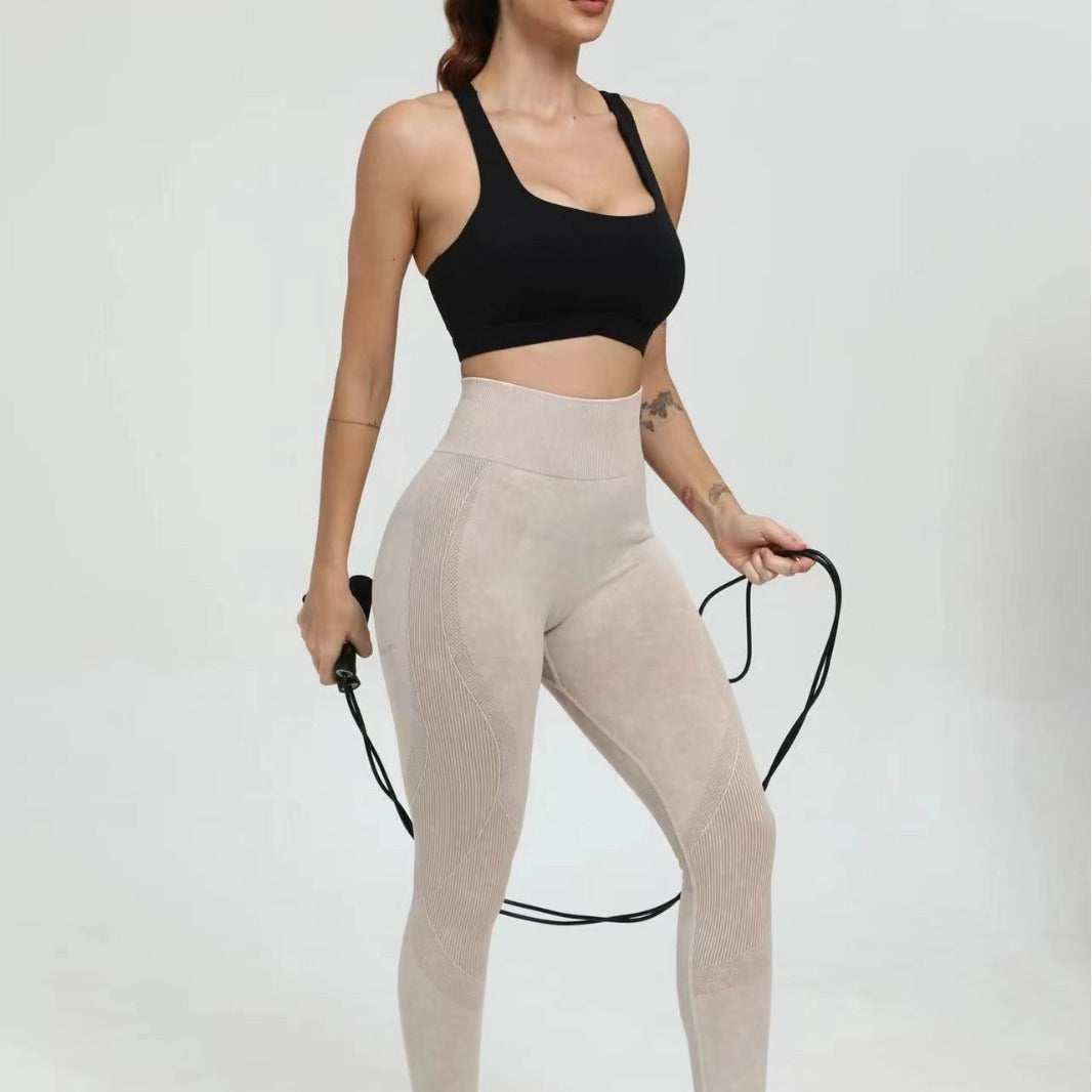 Damen Hochwertige Sportleggings mit hohem Bund Heidi-Mode