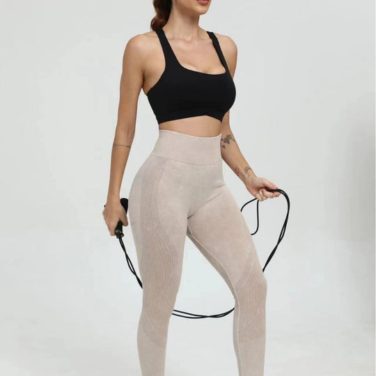Damen Hochwertige Sportleggings mit hohem Bund Heidi-Mode