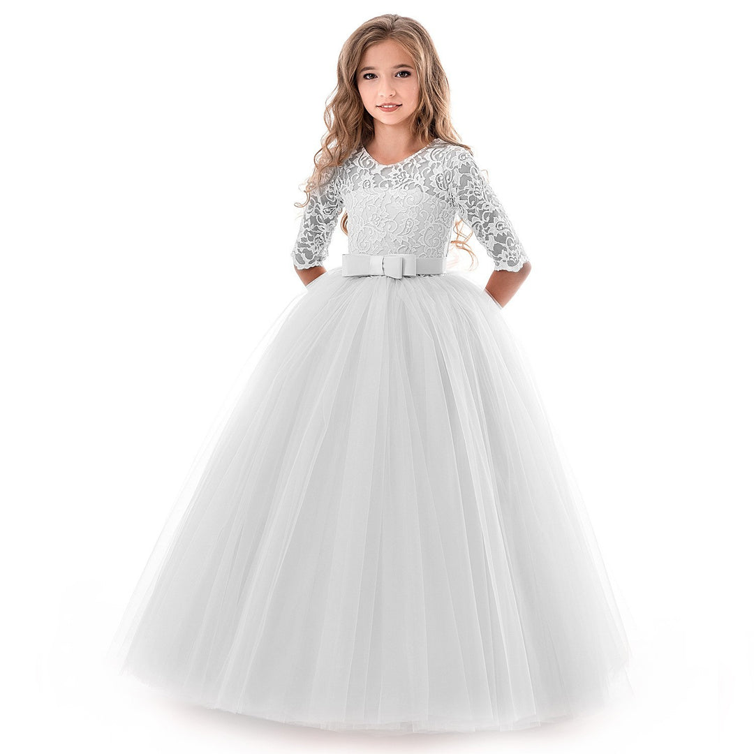 Damen Prinzessinnenkleid mit Spitzenoberteil und Tüllrock Heidi-Mode