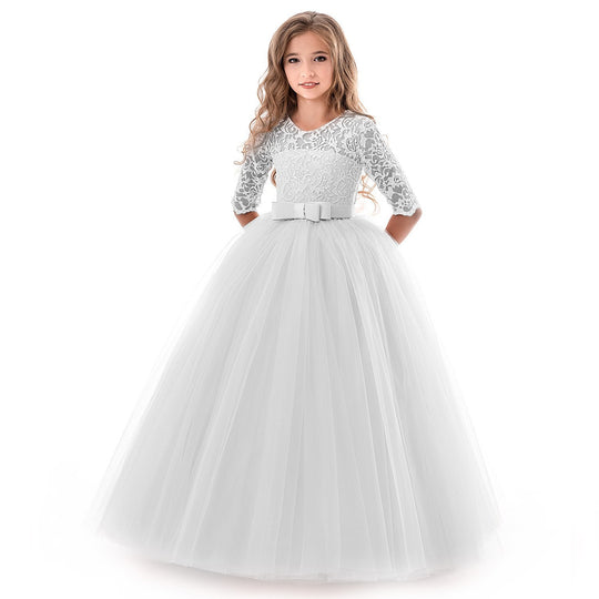 Damen Prinzessinnenkleid mit Spitzenoberteil und Tüllrock Heidi-Mode