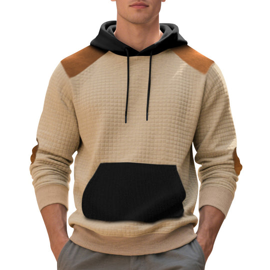 Herren Hoodie mit strukturiertem Stoff und kontrastierenden Details Heidi-Mode