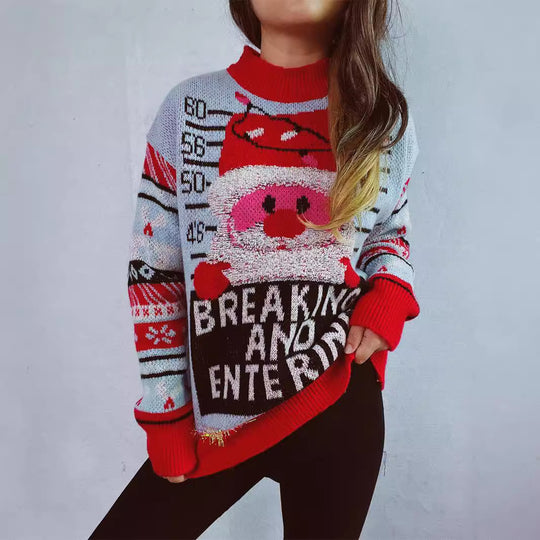 Damen Weihnachts-Pullover mit festlichem Motiv und hochwertigen Materialien Heidi-Mode