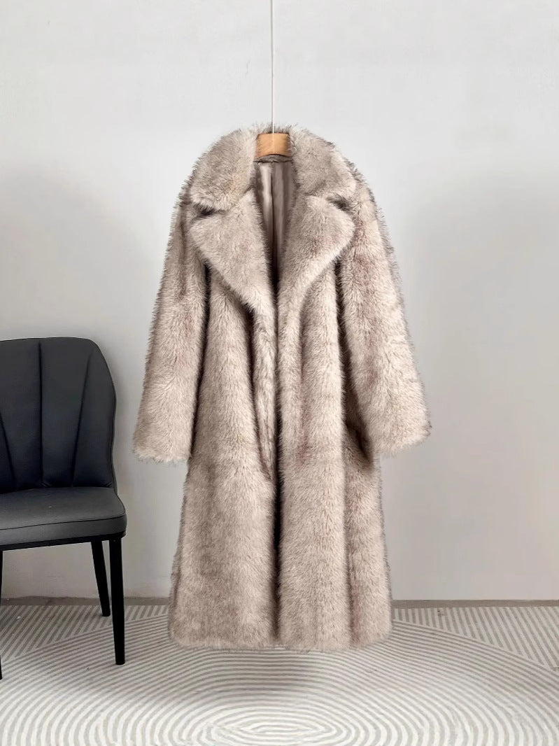 Damen Luxus Kunstfell Mantel Heidi-Mode