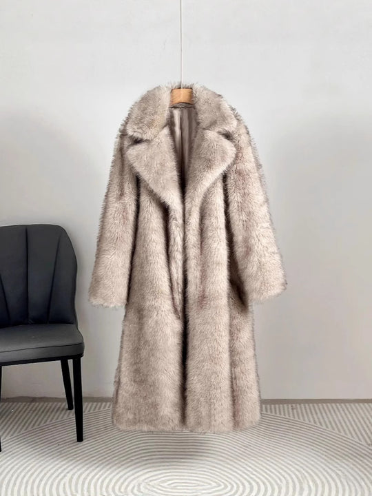 Damen Luxus Kunstfell Mantel Heidi-Mode