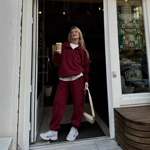 Damen Basic Oversized-Lounge-Set mit hohem Komfort Heidi-Mode