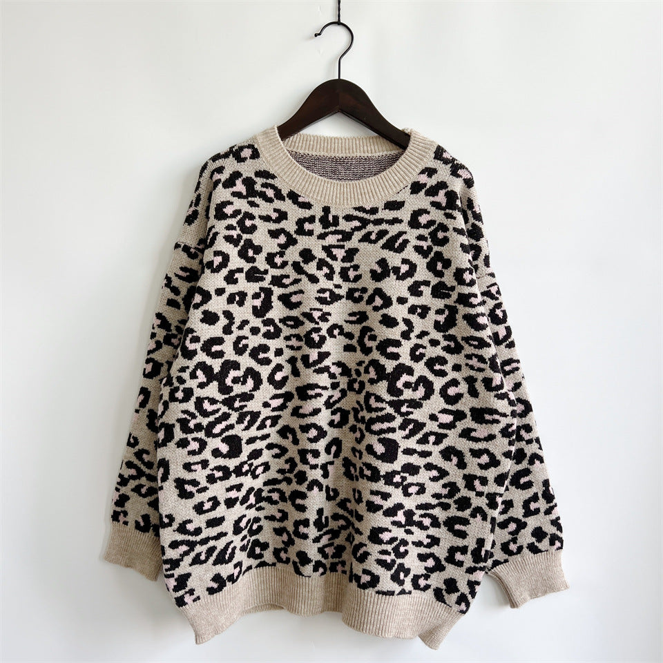 Damen legerer Pullover mit tierischem Muster Heidi-Mode