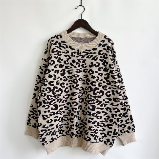 Damen legerer Pullover mit tierischem Muster Heidi-Mode