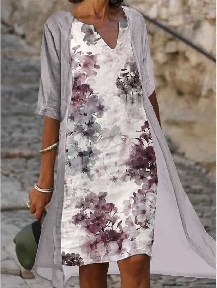 Damen leichtes Sommerkleid mit floralem Design Heidi-Mode